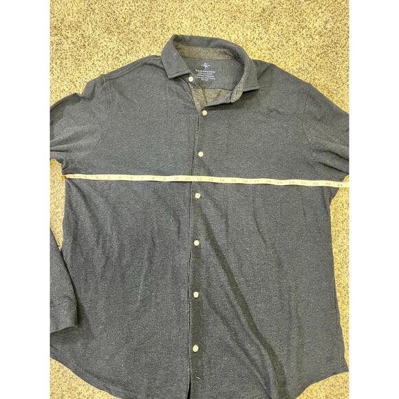Tailor Byrd Collection Long Sleeve Brushed Cotton Button-Up Size XL Navy - Picture 6 of 9